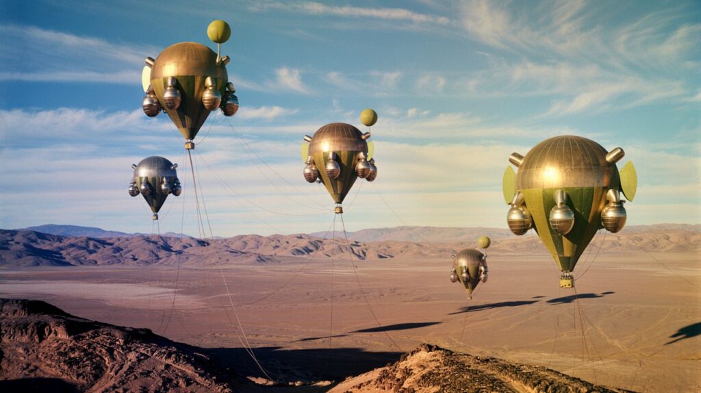 1947 Project Mogul balloon array designed for high-altitude surveillance over the desert